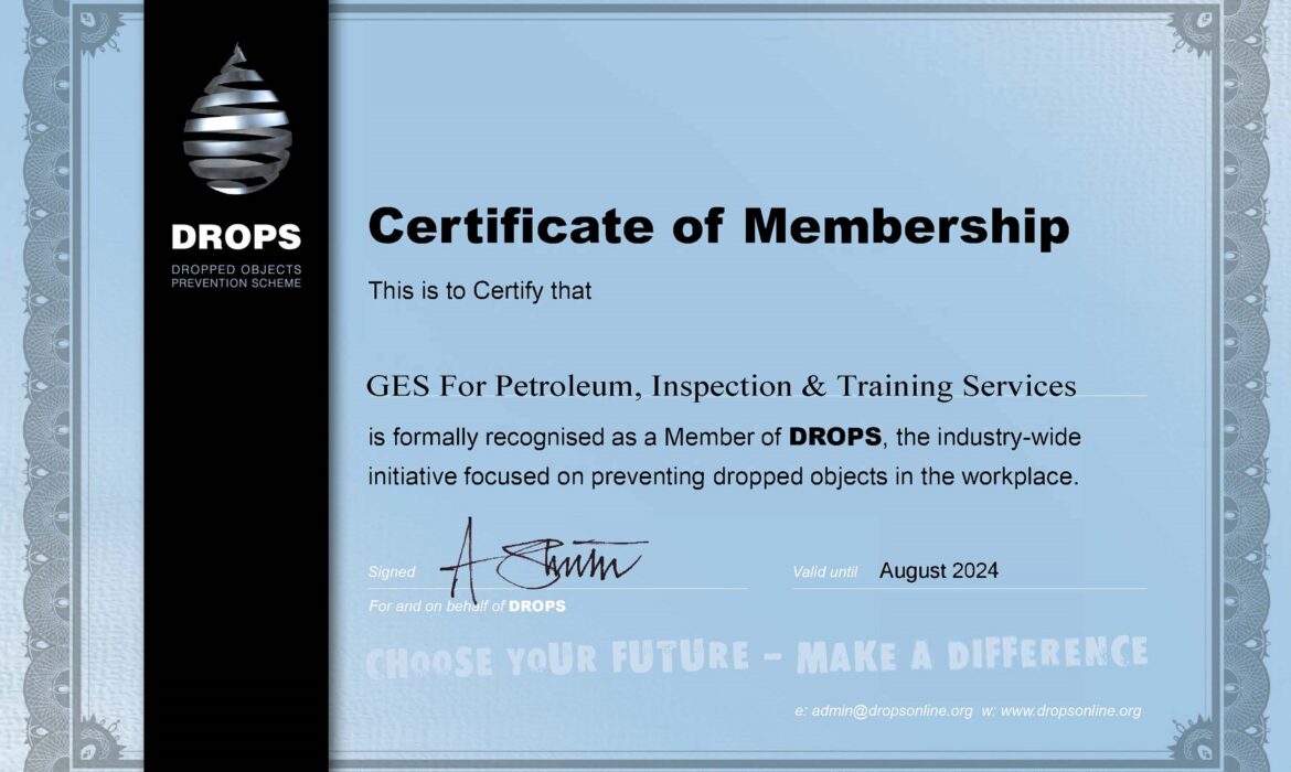 Drops Membership of GES For Petroleum, Inspection & Training Services